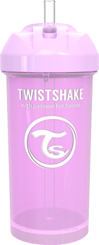 Kubek niekapek Twistshake z silikonową słomką Fioletowy 360 ml (7350083125910)