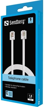 Kabel telefoniczny Sanberg RJ-11 1.8 m (5705730500602)