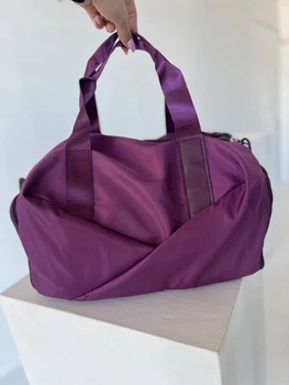 Спортивна жіноча сумка ЗD Bags "Конверт" на 4 відділення для спортзалу та подорожей компактна 40x23x23 см Темно-фіолетова Сливова (4693)
