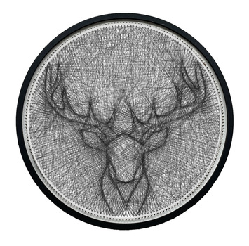 Картина нитками ArtLover Олень с рамкой string art 45 см