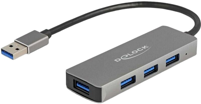 Hub USB DeLOCK USB 3.2 Type-A 4-portowy Grey (4043619631711)