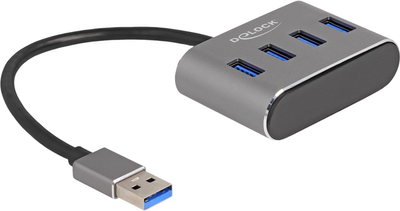 Hub USB DeLOCK USB 3.0 Type-A 4-portowy Grey (4043619631902)