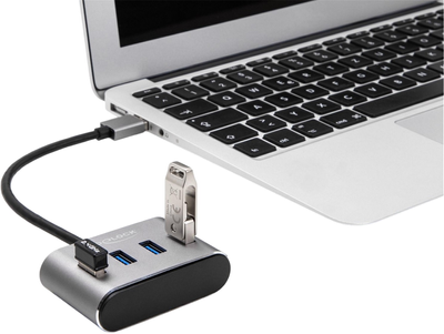 USB-хаб DeLOCK USB 3.0 Type-A 4-портовий Grey (4043619631902)