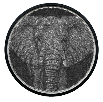 Картина нитками ArtLover Слон с рамкой string art 45 см