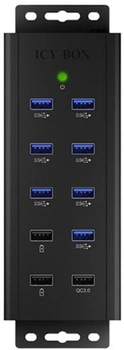 Hub USB ICY BOX USB-B to 10 x USB-A 3.0 Black (IB-HUB1703-QC3)