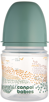 Антиколікова пляшечка Canpol Babies Easystart Mountains із широкою шийкою 120 мл Зелена (35/242_gre)