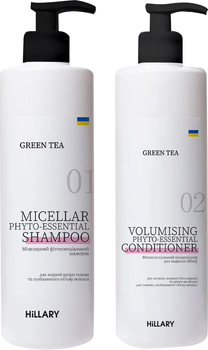 Набір Hillary Green Tea Micellar Phyto-essential Шампунь 500 мл + Кондиціонер 500 мл (2314929581129)
