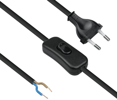 Електричний кабель з вимикачем DPM 2 м чорний (DIC1120)