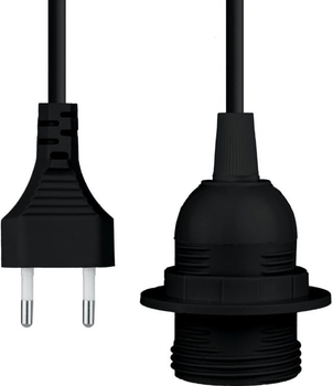 Przewód elektryczny z włącznikiem i oprawką E27 DPM 2 m czarny (DIC3120)
