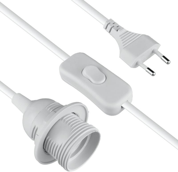 Електричний кабель з вимикачем і патроном E27 DPM 2 м білий (DIC3220)