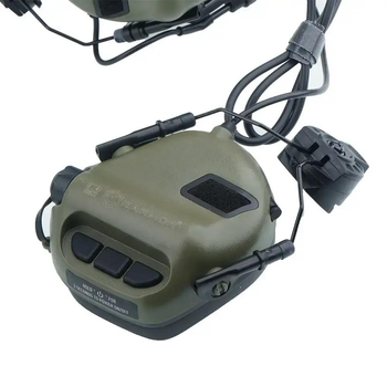 Активные тактические наушники с коммуникационной гарнитурой Earmor M32H для шлемов. Цвет: Черный