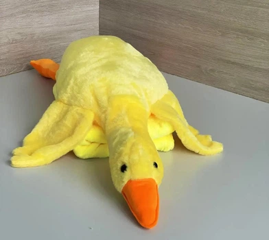 Ідеальний подарунок подушка-іграшка з пледом 3 в1 My Kigu Гусак — обійманчик антистрес м'яка велика 90 см жовтий