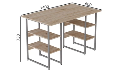 Компьютерный стол Ferrum-decor Карэн 75x140x60 серый ДСП Дуб Сан-Марино 32мм