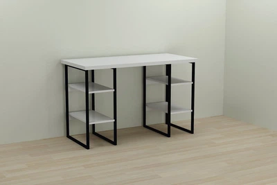 Компьютерный стол Ferrum-decor Карэн 75x120x60 черный ДСП Белое 32мм