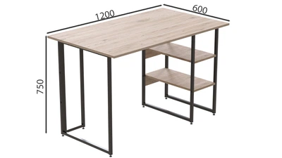 Комп'ютерний стіл Ferrum-decor Кевін 75x120x60 чорний ДСП Дуб Сан-Маріно 32мм