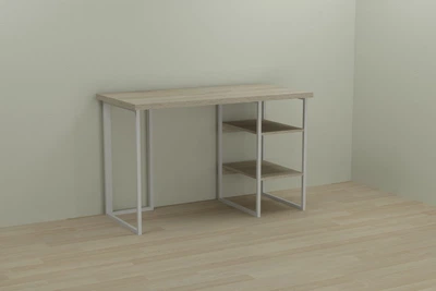 Компьютерный стол Ferrum-decor Кевин 75x140x70 белый ДСП Дуб Сонома 32мм