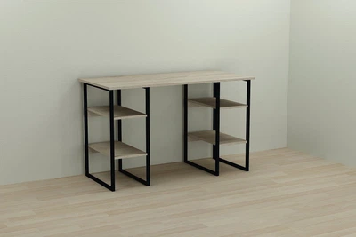 Комп'ютерний стіл Ferrum-decor Карен 75x140x60 чорний ДСП Дуб Сонома 16мм