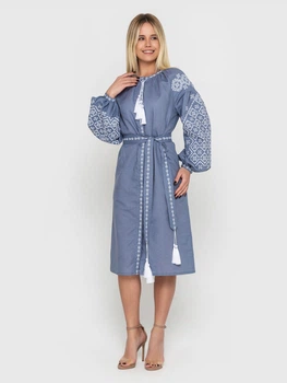 Плаття-вишиванка жіноче з візерунком NARODNYY BUTIK 1542.1 Ясні зорі 42 Блакитне (2000000210681)