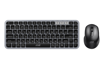 Комплект клавіатура та миша 2E MK430 WL/BT, EN/UK, сіро-чорний (2E-MK430WBGRUA)