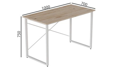 Компьютерный стол Ferrum-decor Дейв 75x100x70 белый ДСП Дуб Сан-Марино 16мм