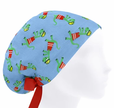 Медицинская шапочка женская HeadwearUniverse универсальная принт Крокодильчики