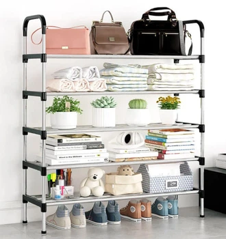 Полиця для взуття 6 ярусів модульна складна New shoe rack металева органайзер стійка для взуття