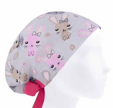 Медицинская шапочка женская HeadwearUniverse универсальная принт Зайцы