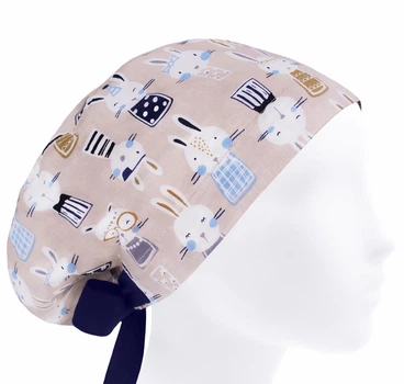 Медицинская шапочка женская HeadwearUniverse универсальная принт Кролик в очках