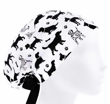 Медицинская шапочка женская HeadwearUniverse универсальная принт Собаки лапки