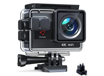 Видеокамера HD 4K, в наборе 2 батареи, кейс для подводной съемки Victure AC800 Русифицированное меню (без карты памяти)