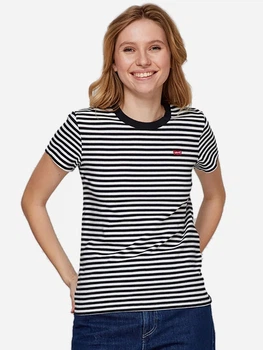 Футболка хлопковая женская Levi`s Perfect Tee 39185-0087 XL Черная с белым (5400898702386)
