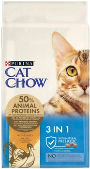 Сухий корм для дорослих котів Cat Chow Feline формула з потрійною дією зі смаком індички 15 кг (12212336)