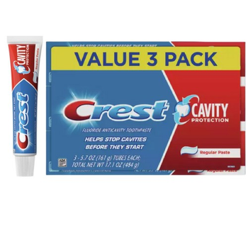 Зубная паста для чувствительных зубов Crest Cavity protection regular paste 484 г мятная зубные пасты | Выгодная упаковка 3 шт