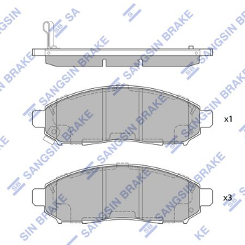 кт. Колодки гальмові дискові Sangsin SP1460