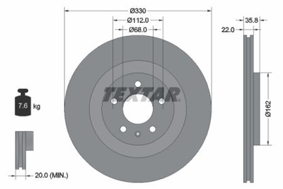 Гальмівний диск Textar 92238305