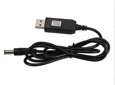 Кабель перехідник USB - 5.5x2.1мм 1м, 5-9В для живлення роутера модему (PE5U45)
