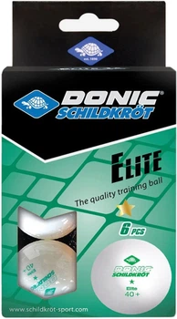 М'ячі для настільного тенісу Donic Elite 1 зірка 40+ (6 шт.) plastic White (608510)
