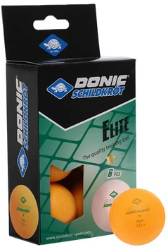 Мячи для настольного тенниса Donic Elite 1 звезда 40+ 6 шт Plastic Orange (608518)
