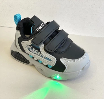 Кроссовки детские с LED подсветкой Tom.m р. 21 стелька 14 см для мальчика демисезонные 11081 серые