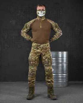 Тактический костюм с усиленными коленями весна/лето штаны+убакс 2XL мультикам (85603)
