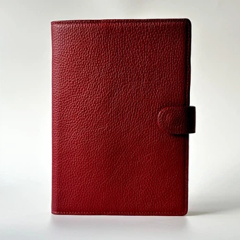 Обкладинка Make Sense А5 натуральна шкіра для планера на кільцях 2,5см темно-червона