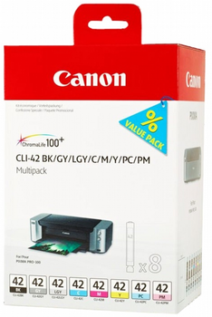 Zestaw wkladów atramentowych Canon CLI-42 BK/GY/LG/C/M/Y/PC/PM (6384B010)
