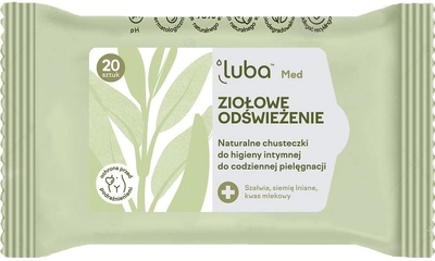 Серветки для інтимної гігієни Luba Med Трав'яний Освіжувач натуральні 20 шт(5903968221072)