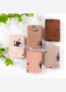 Набір кухонних рушників Coffee світлі (мікрофібра) 5шт. 35x75 см (231)