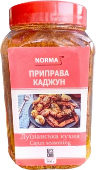 Приправи та спеції для м'яса-птиці-риби Каджун Norma Луїзіанська кухня Без солі 300 г (4820223411577)
