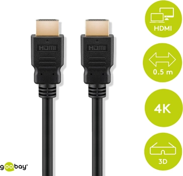 Kabel Goobay High Speed ​​z Ethernetem HDMI - HDMI 0.5 m Czarny (4040849691225)