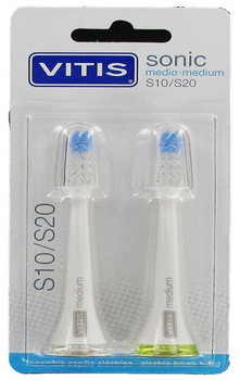 Насадки для електричної зубної щітки Vitis Sonic S10/S20 Duo Medium Head 2 шт (8427426041110)
