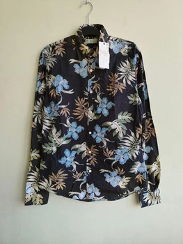 Мужская хлопковая рубашка Scotch&Soda Amsterdam Couture 1401-01. 20010 М Черный