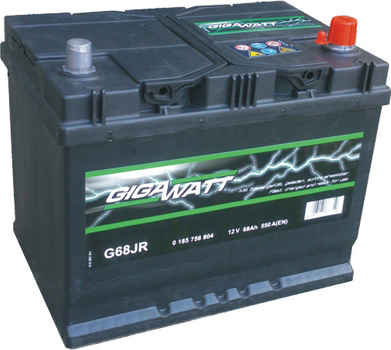 Аккумулятор автомобильный 68Ач 550А "+" справа GIGAWATT, GW 0185756804