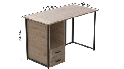 Комп'ютерний стіл Ferrum-decor Отто 75x120x70 чорний ДСП Дуб Сан-Маріно 16мм